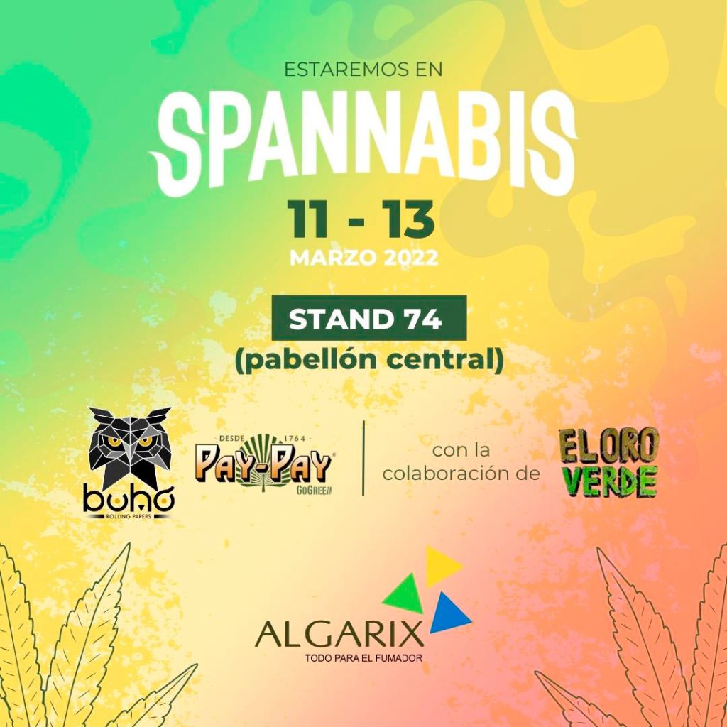 Cartel Feria de Spannabis con la asistencia de Búho