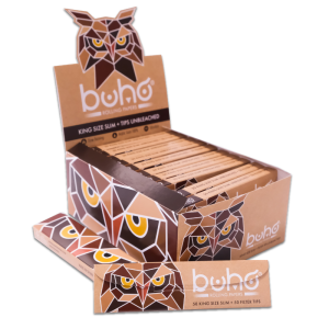 KIT PAPEL DE FUMAR KING SIZE SLIM 50 + 50 TIPS - BÚHO NATURAL